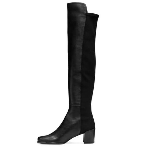 Stuart Weitzman City Block Boot Nappa Leather Over The Knee Boot In Black Size 7 - Picture 8 of 14